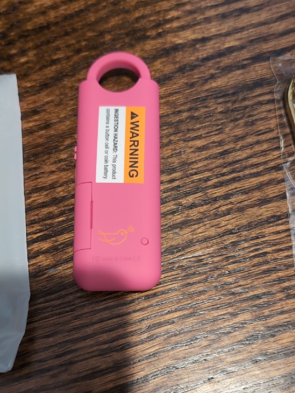 Birdies Pink Personal Safety Alarm with Gold Keyring Accessory - Picture 3 of 4